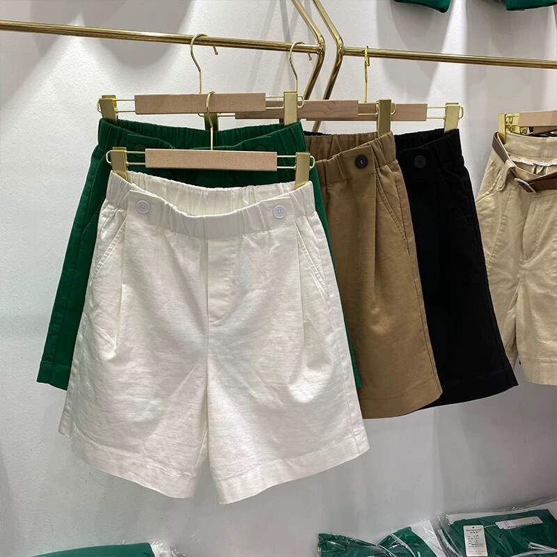 100% Pure Cotton Elastic Waist Shorts for Women, Loose Fit, 2026 New Summer Style, A-Line Five-Point Wide-Leg Casual Pants, Mid-Length Pants 100% Pure Cotton Elastic Waist Shorts for Women, Loose Fit, 2026 New Summer Style, A-Line Five-Point Wide-Leg Casual Pants, Mid-Length Pants