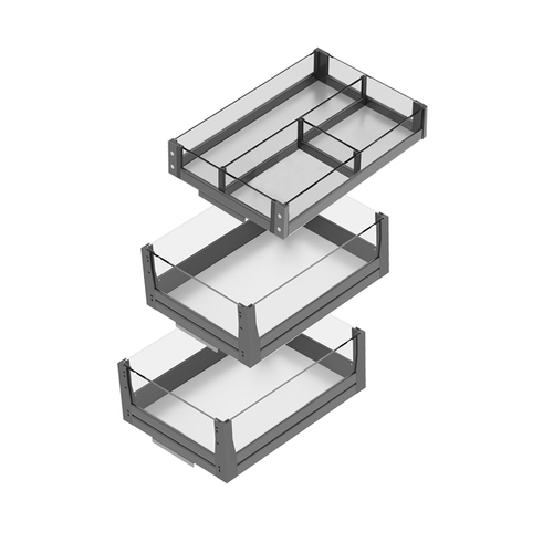 Misco seasoning pull basket kitchen cabinet split three-layer drawer type tool basket kitchen cabinet storage rack storage flat basket