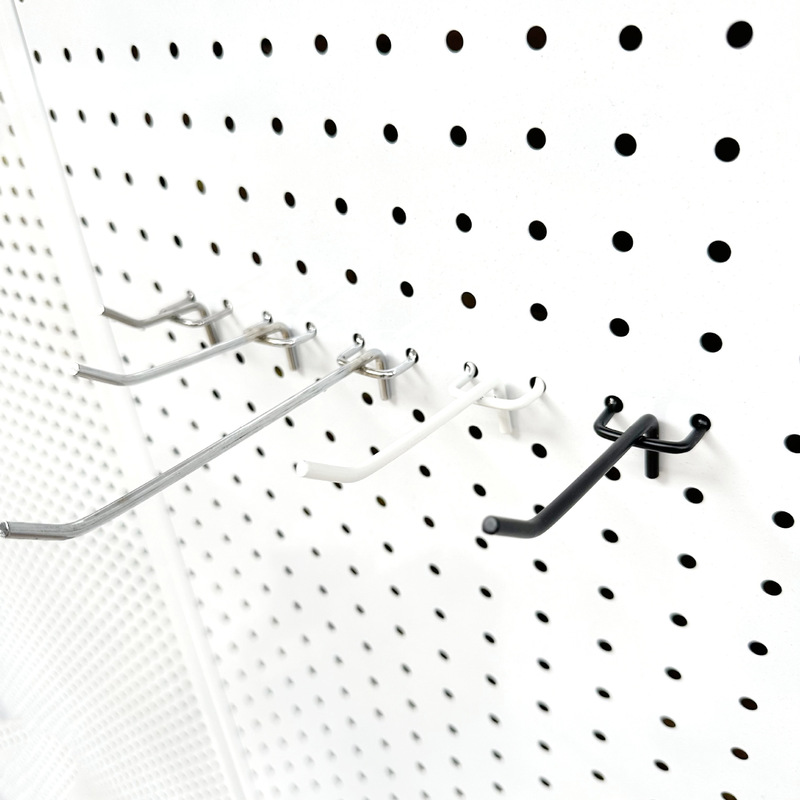 Painted Black and White Perforated Hooks, Supermarket Metal Triangle Hooks, Chrome-Plated Pegboard Hooks, Mobile Phone Accessories
