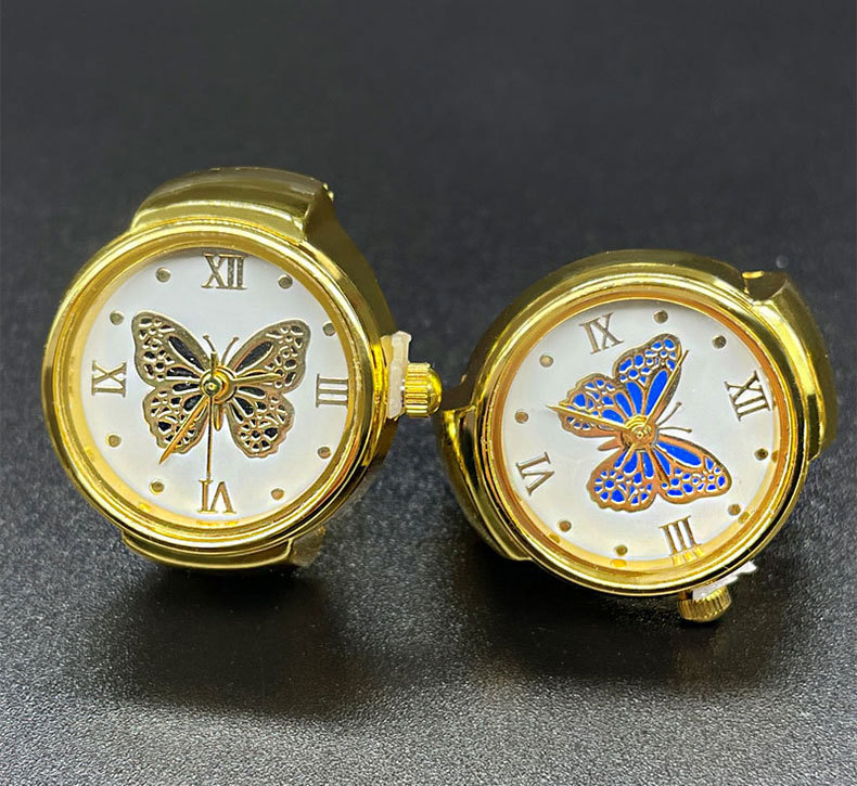 Daily Occasion Quartz Movement Butterfly Pattern Casual Butterfly Quartz Watch Rings