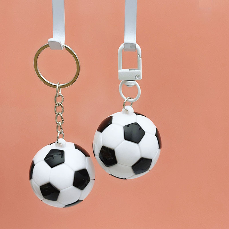 Cross-Border Football Keychain 4cm Creative Artificial Large Football Keychain Bag Pendant Acrylic Mini Basketball
