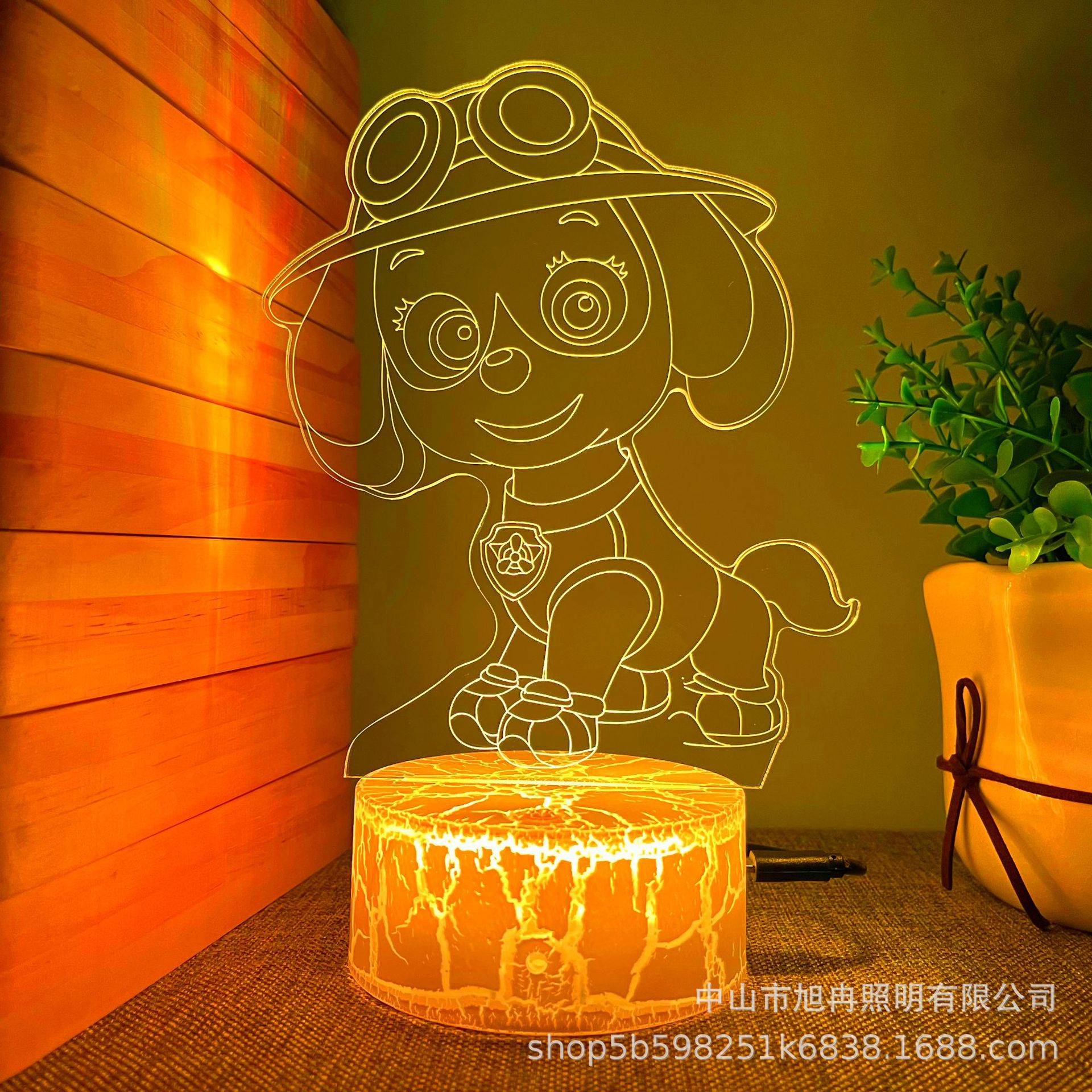 Cross border hot selling 3D night light Wangwang team series atmosphere light creative gift USB table lamp touch remote control 16 colors