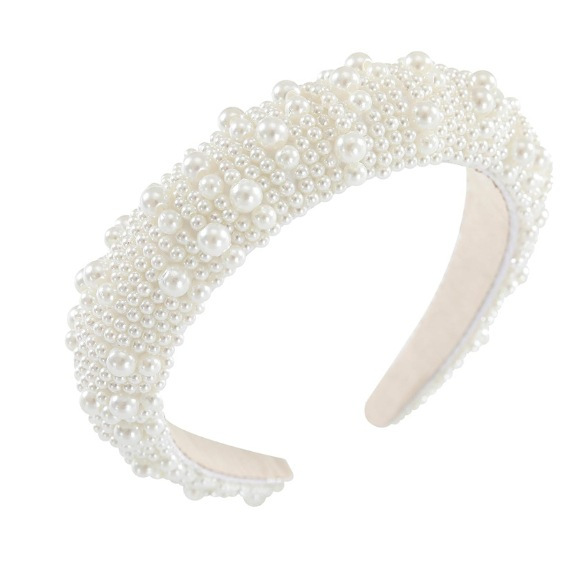 bride Bride Pearl Headband Veil Hair Accessories Wedding European And American Party Supplies Wholesale_voghion.com