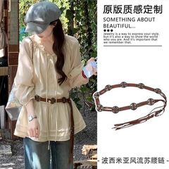 复古民族风编织腰带女士装饰配裙子2025新款波西米亚小众腰饰皮带