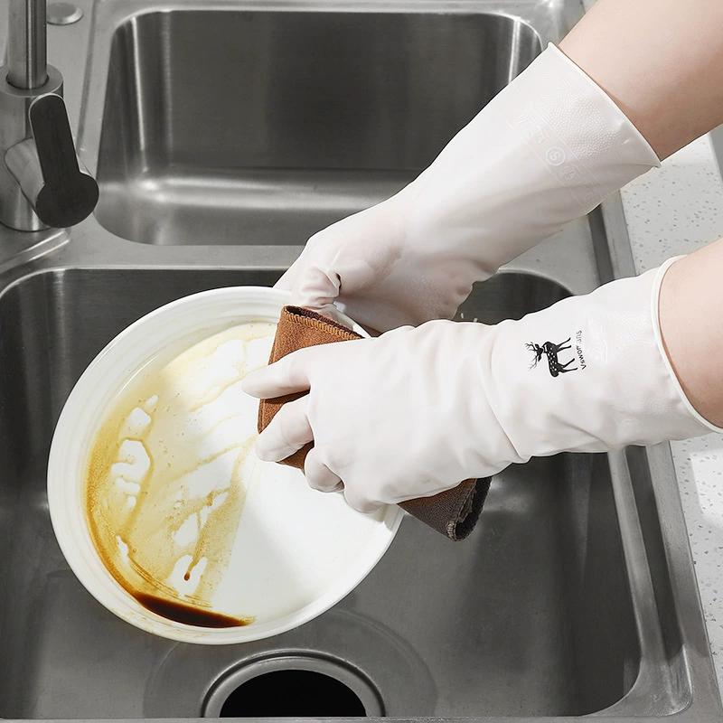 Водонепроницаемые хозяйственные перчатки из ПВХ для мытья посуды, прочные, для уборки дома и гигиены