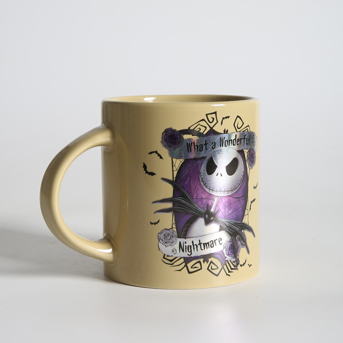 陶瓷杯定制logo15oz/450ml镭射花纸陶瓷马克杯 外贸出口咖啡杯