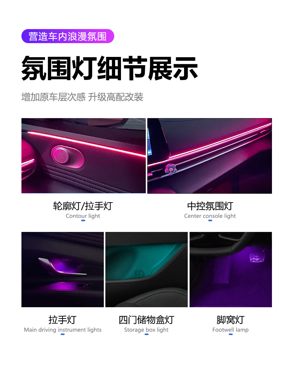 Suitable for Hyundai Elantra atmosphere lamp special car 23 original factory car modified seventh generation atmosphere lamp
