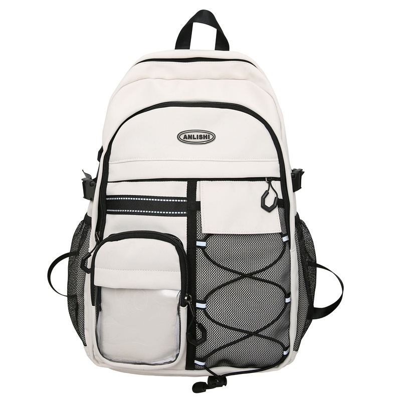 Mochila escolar resistente al desgaste para estudiantes universitarios en clase, mochila simple y versátil para estudiantes de secundaria, mochila de viaje de gran capacidad al por mayor