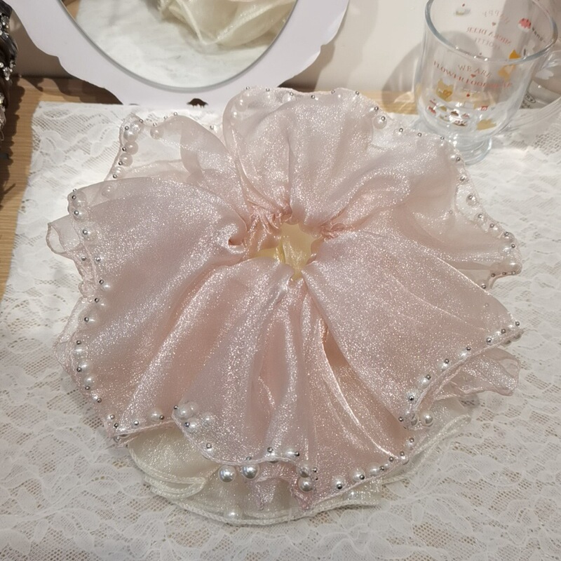 Pleated Scrunchie Hair Accessory Oversized Korean-Style High-End Versatile Exquisite Face-Shaping Handmade Elastic Hair Tie Pleated Scrunchie Hair Accessory Oversized Korean-Style High-End Versatile Exquisite Face-Shaping Handmade Elastic Hair Tie