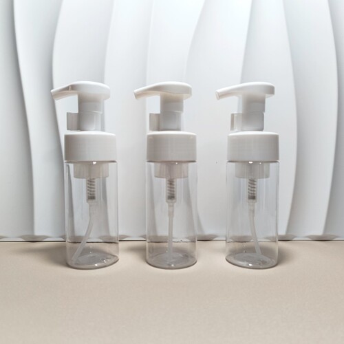42 teeth 100ml120ml150ml200ml transparent mousse bottle push-type foaming bottle PET plastic bottle