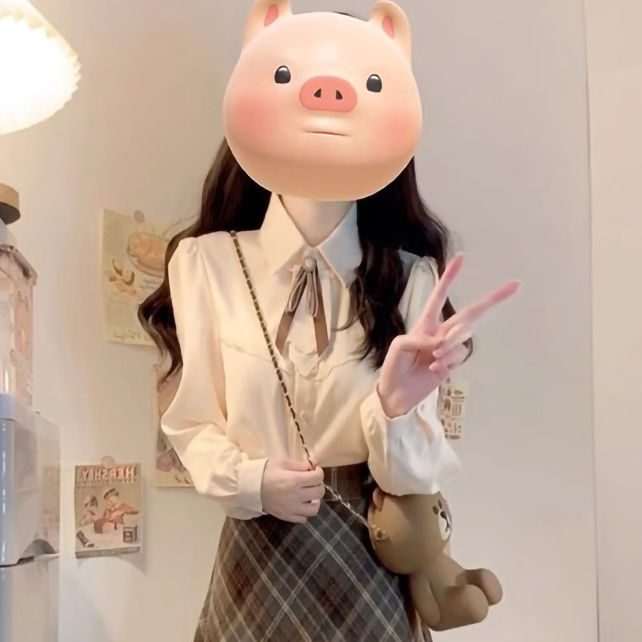 韩系长袖连衣裙子秋冬季新款女装小个子甜美格子半身裙衬衫套装女|undefined