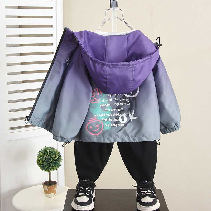 6220 chaqueta de niño primavera y otoño 2025 nuevo bebé otoño coreano abrigo de aire gradiente abrigo de otoño para niños abrigo de asalto