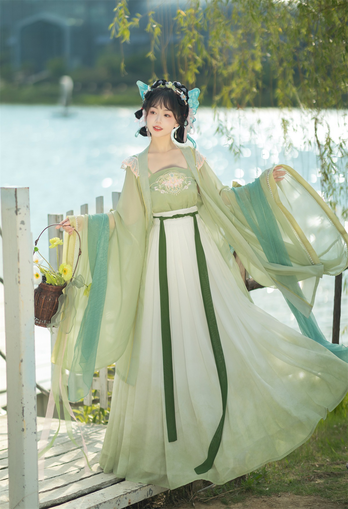原创设计烟萝美人汉服女飘逸春秋中国风仙气齐腰襦裙全套8367-阿里巴巴
