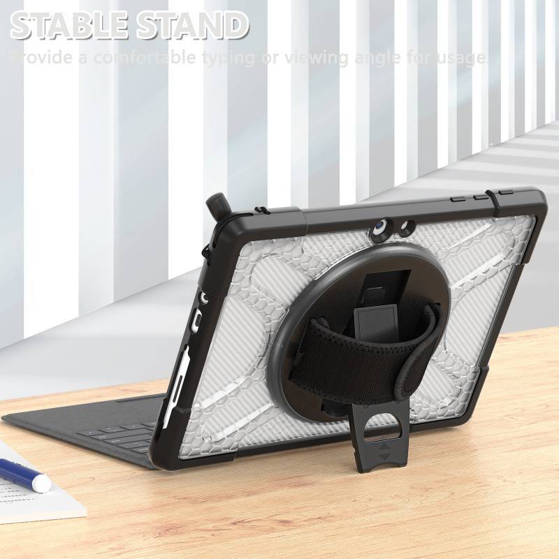 For Microsoft Surface Go Tablet Case Go2 Rotating Bracket Go3 Silicone All-inclusive Three-proof Protective Case