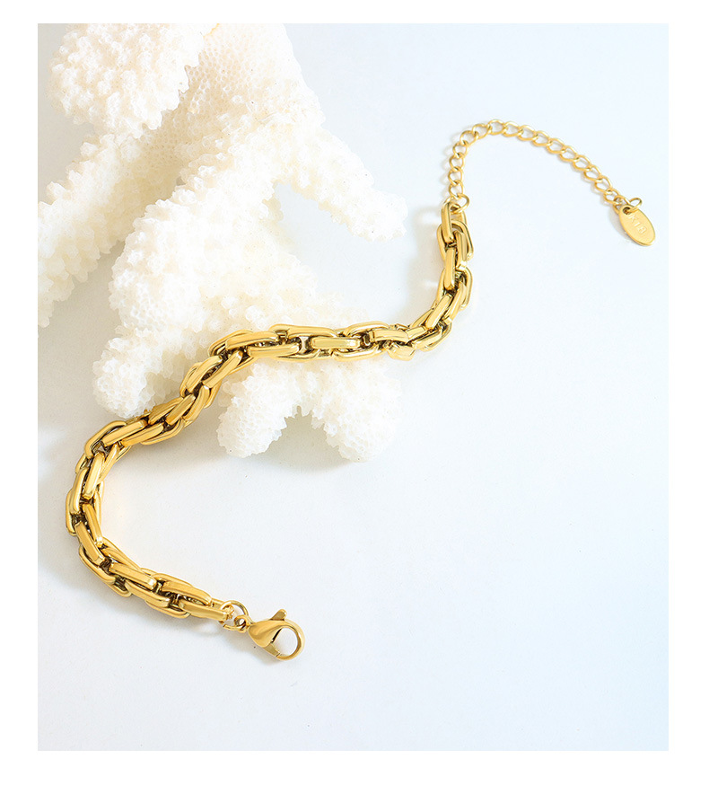 Simple Style Solid Color Titanium Steel Plating Bracelets 1 Piece