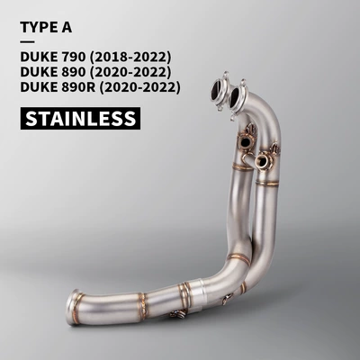 Suitable for Ktm 790 890 Duke Adv, Cfmoto 800Nk, 800Mt Modified Exhaust Pipe Front Section (Exhaust pipe) - a-stainless-steel