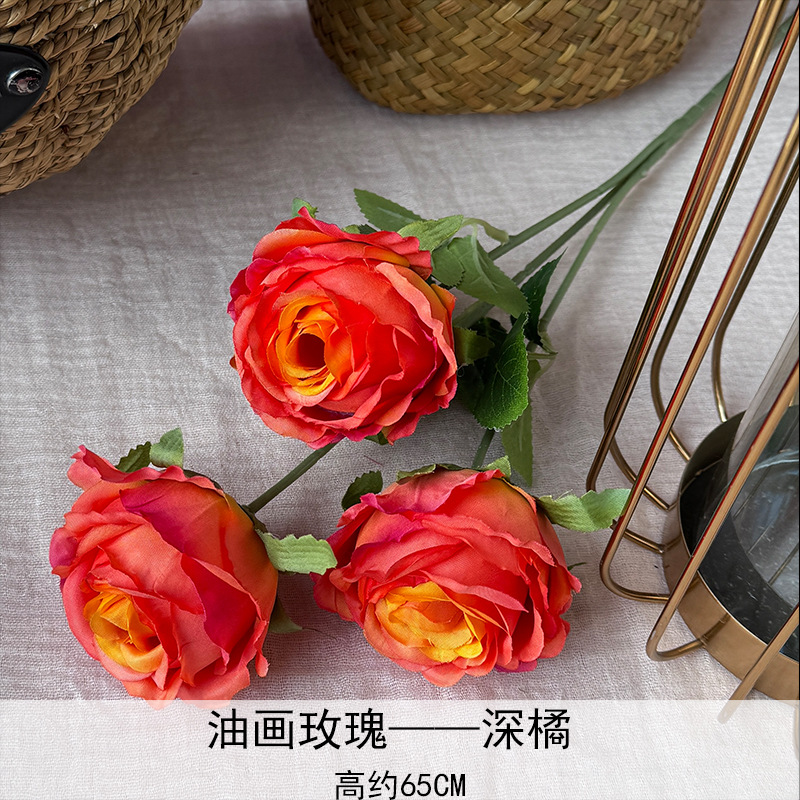 Artificial Rosa sola franela Rosa flor artificial boda decoración del hotel decoración del hogar arreglo de flores flor artificial Rose
