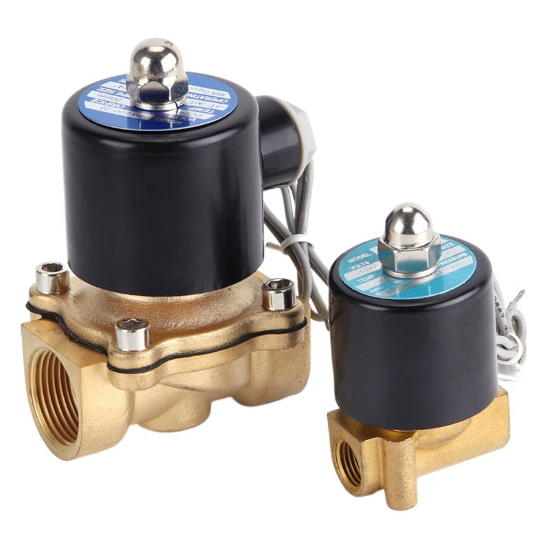 220 В медный водяной электромагнитный клапан нормально закрытый латунный Электрический водяной клапан 4 точки 2W160-15 клапан 025-08DN50 25