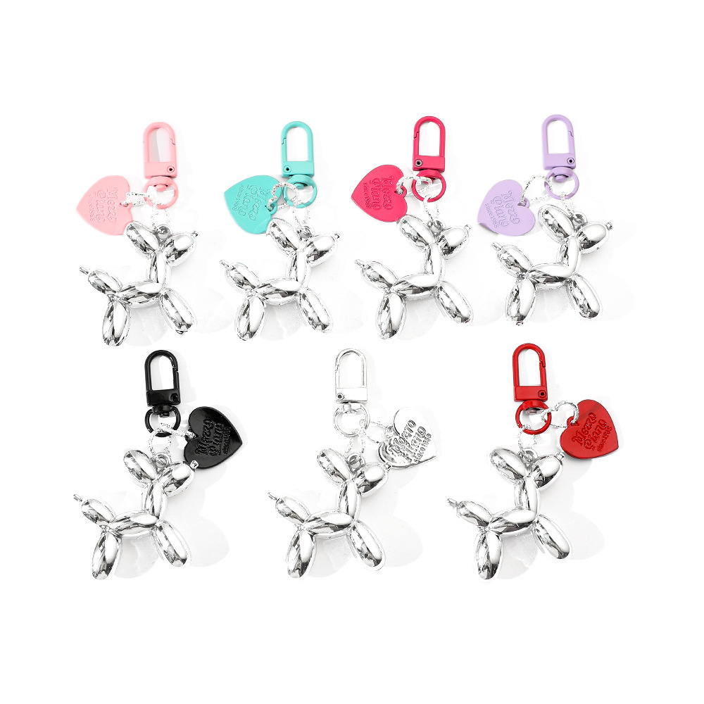 Venta caliente transfronteriza perro salchicha perro globo llavero de aleación de zinc para mujer linda niña regalo pequeño colgante de coche
