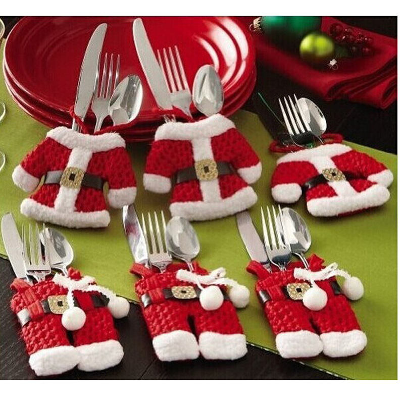 Несколько рождественских украшений западного посуды, набор рождественской маленькой одежды, набор для рождественской одежды брюки, рождественская вилка -вилка.