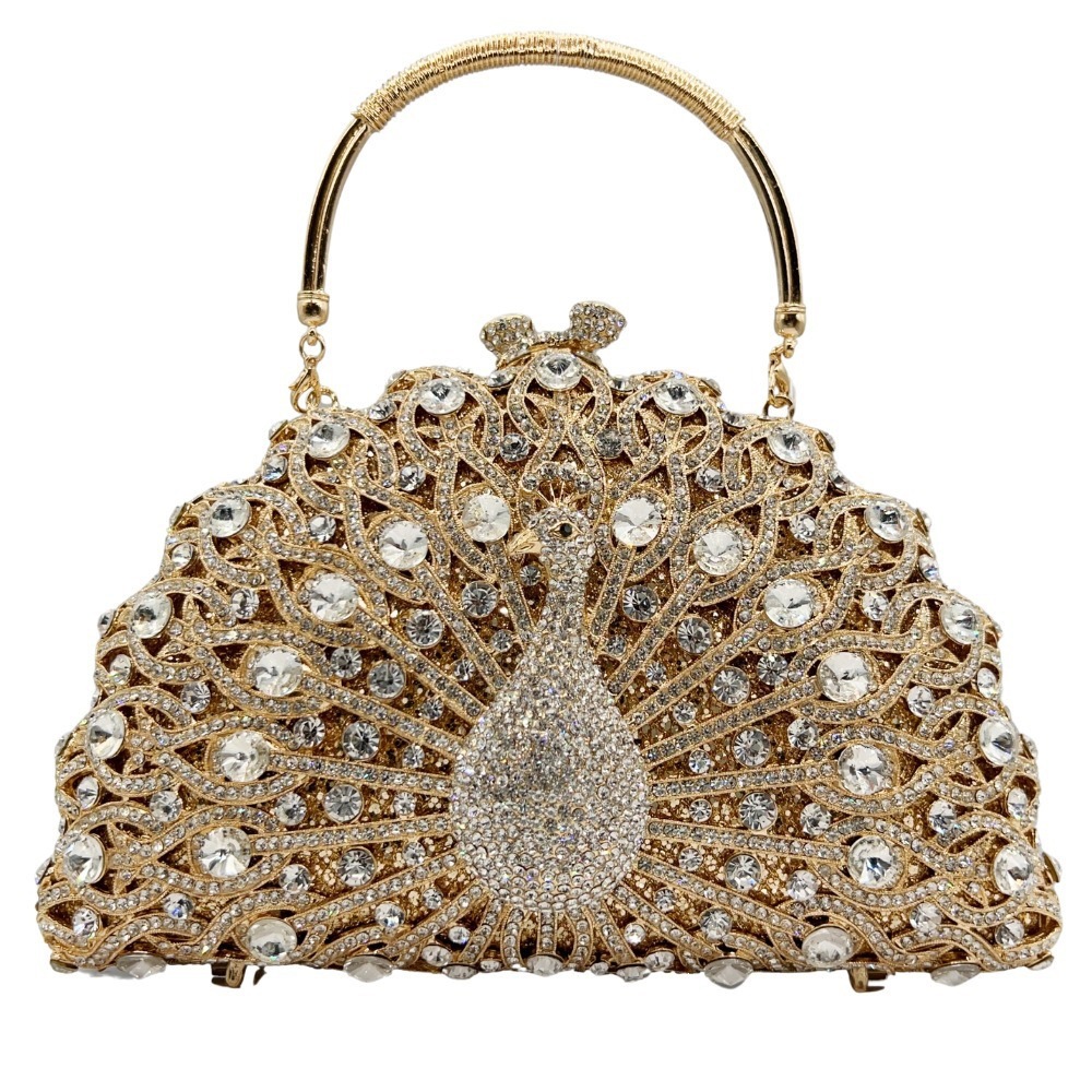 Rhinestone bolsa de embrague hueco Peacock con diamantes bolsas de banquete europeas y americanas bolsas de diamantes para mujeres