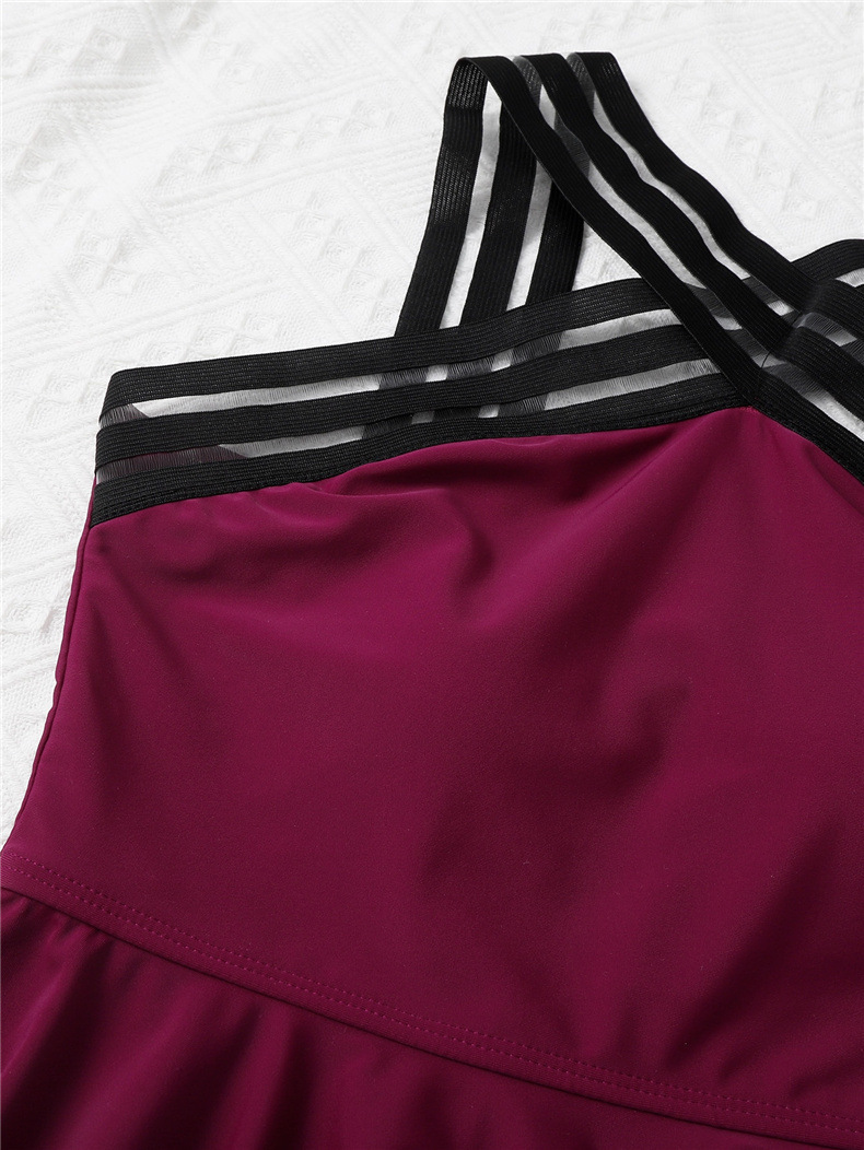 Sexy and minimalist bikini for women's summer 2024 new solid color strapless tight fitting quick drying split swimsuit_voghion.com