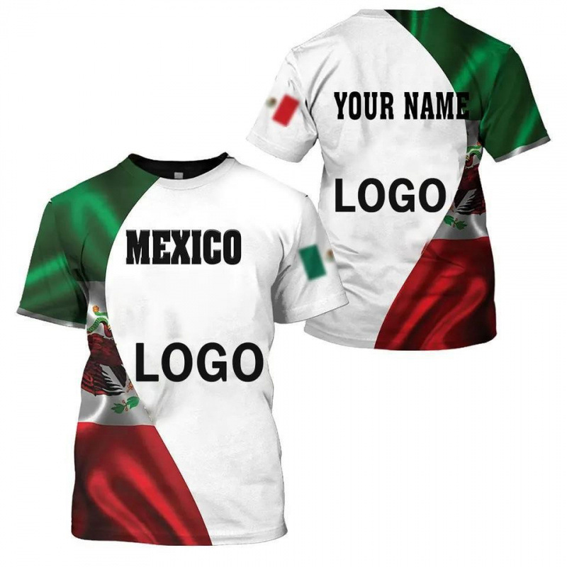Comercio exterior transfronterizo AliExpress TK venta caliente impresión digital 3D camiseta de hombre manga corta casual serie mexicana blusa