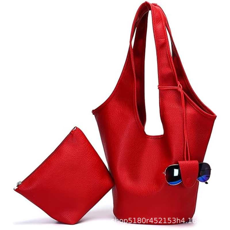 2-Piece Set of Portable Women's Bags, Eco-Friendly Leather, Large Capacity Shoulder Bag, Handbag, Fashionable, Soft, Suitable for Commuting 2-Piece Set of Portable Women's Bags, Eco-Friendly Leather, Large Capacity Shoulder Bag, Handbag, Fashionable, Soft, Suitable for Commuting