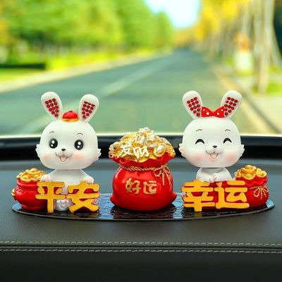 The car Jewelry Decoration Year of the Rabbit Mascot automobile Decoration lovely rabbit vehicle Console decorate Supplies Manufactor