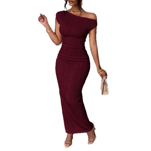 2025 Amazon Independent Station New Cross-border Cute Fashion Water Wave Shoulder Dress