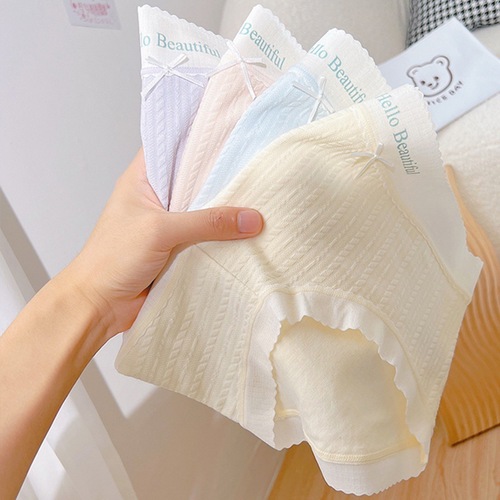 Mianmian~Girl's pure cotton underwear, comfortable mid-waist Japanese style sweet and breathable cotton crotch women's seamless briefs