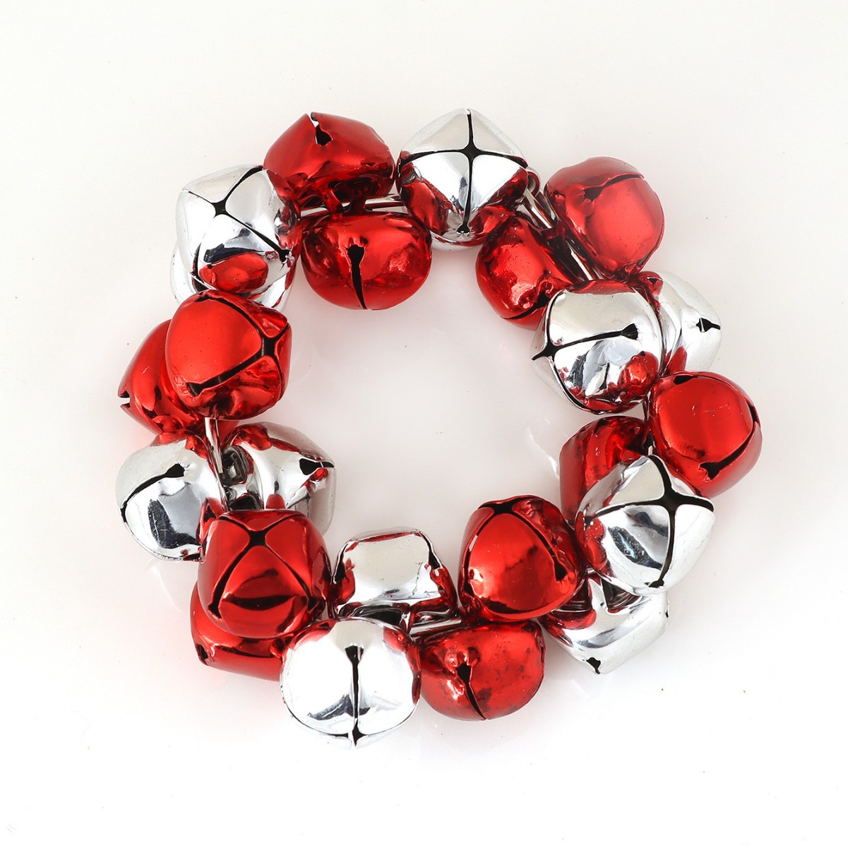 레드와 실버 투톤 벨 냅킨 링