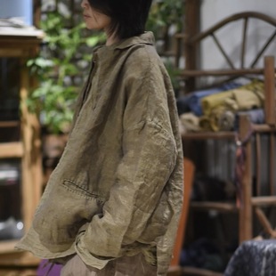 25/2 SN128 Casual Retro Yarn-dyed Linen Early Spring Jacket