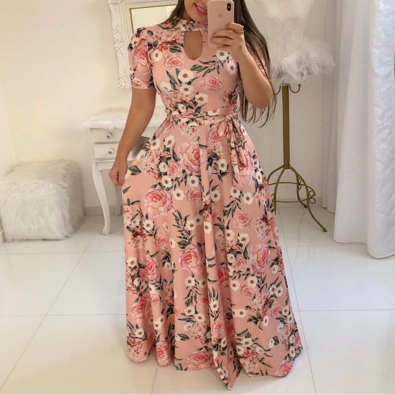 2025 Wish Amazon Sexy Fashion Digital Printing European and American Fashion Style Swing Skirt Dress