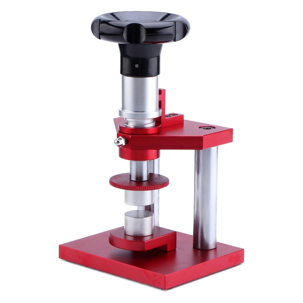 Herramienta de reparación de relojes máquina de tapado en espiral cubierta de presión inferior giratoria cubierta de presión inferior