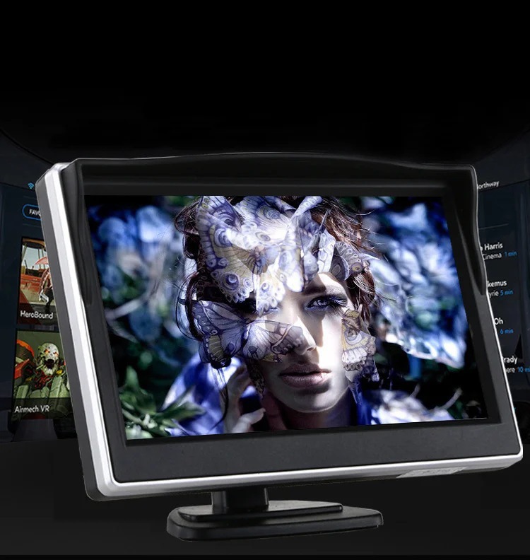 5inch Ahd Vehicle-Mounted Display Monitor with Two Video Inputs for Truck Reversing Monitoring, Exclusively for Cross-Border Use