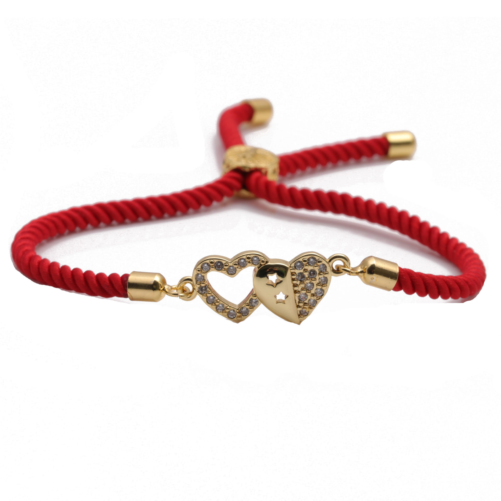 copper zircon heart jewelry Europe and the United States star adjustable bracelet