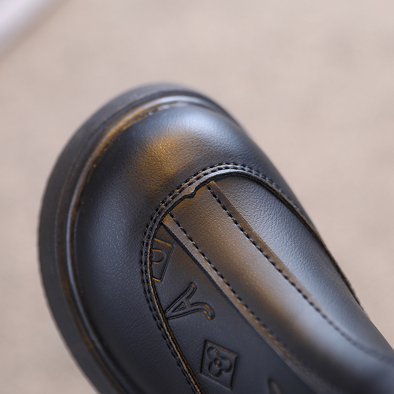 Bottes Martin en cuir à semelle souple pour fille et garçon, bottes simples noires, Style britannique, à la mode, courtes, nouvelle collection automne 2023_voghion.com