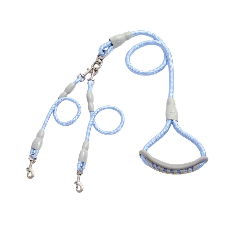 Correa de perro correa de perro mediano doble cadena de perro doble cabeza de tracción un arrastre dos correa para mascotas suministros al por mayor