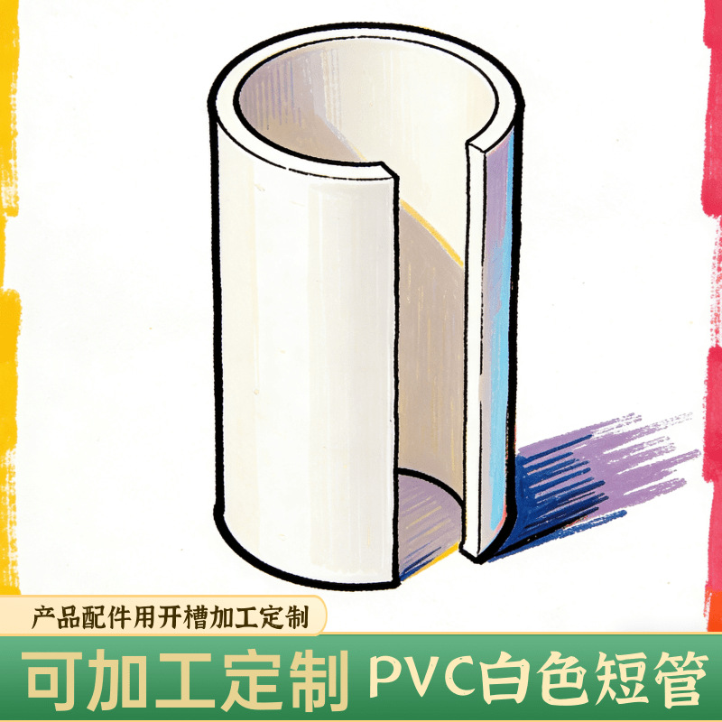 塑料管pvc短管开U型槽 加工定 制电解槽产品配件配套用 pvc管切割