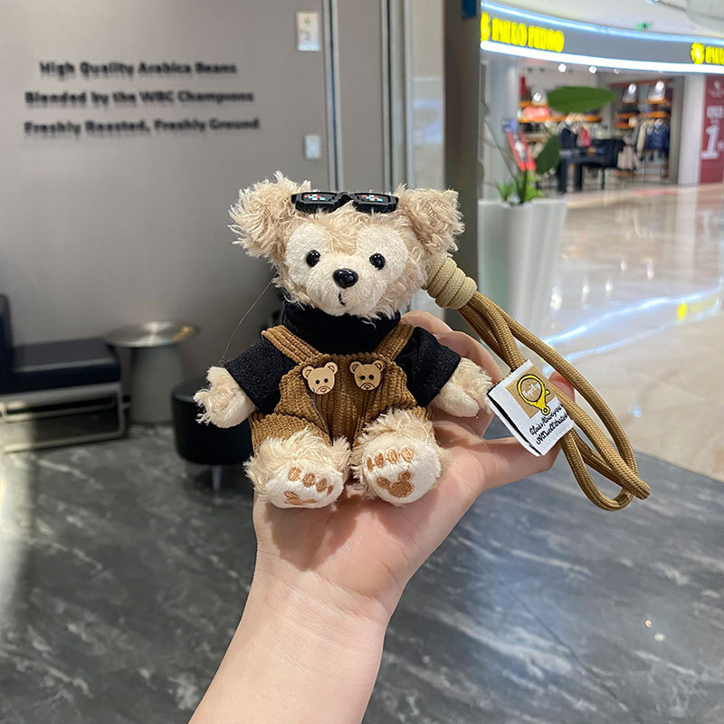 Linda muñeca de peluche Shirelimei muñeca de dibujos animados Duffy oso bolso colgante llavero de coche regalo de pareja