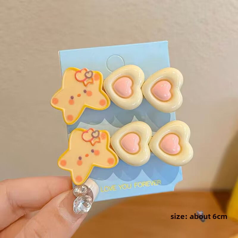 A pair of clothes ~ cute star hairpin female sweet bangs clip high elastic tie hair rope broken hair side clip BB clip_voghion.com