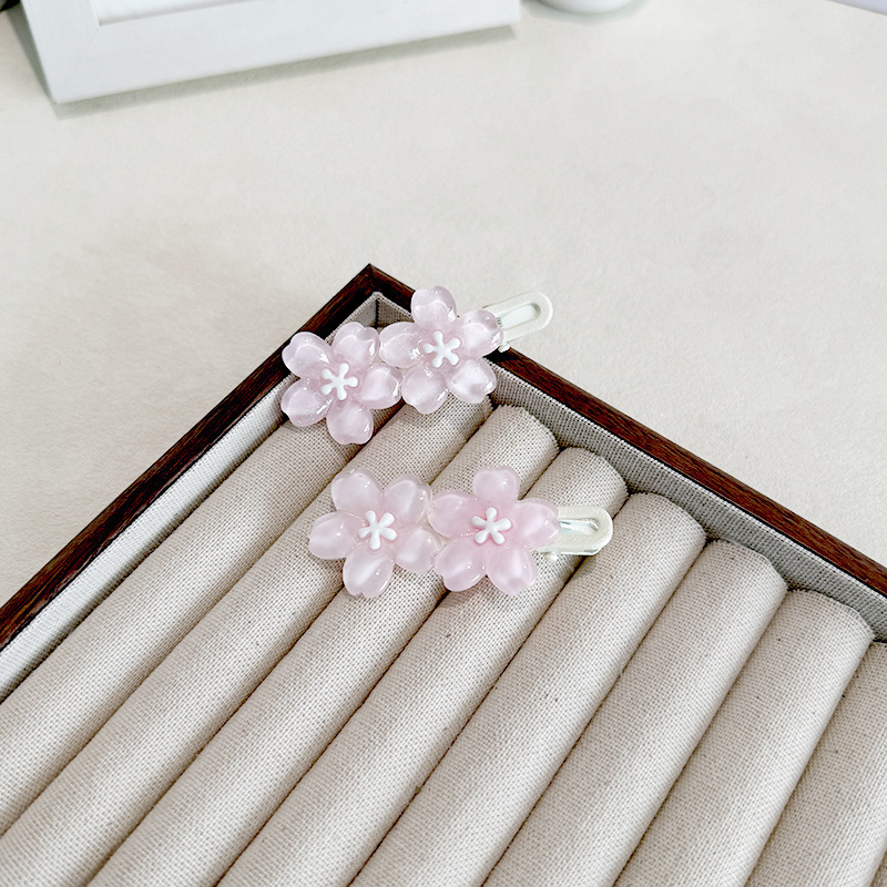 甜美少女果冻樱花发夹儿童碎发刘海夹夏季小清新花朵夹子发卡头饰|undefined