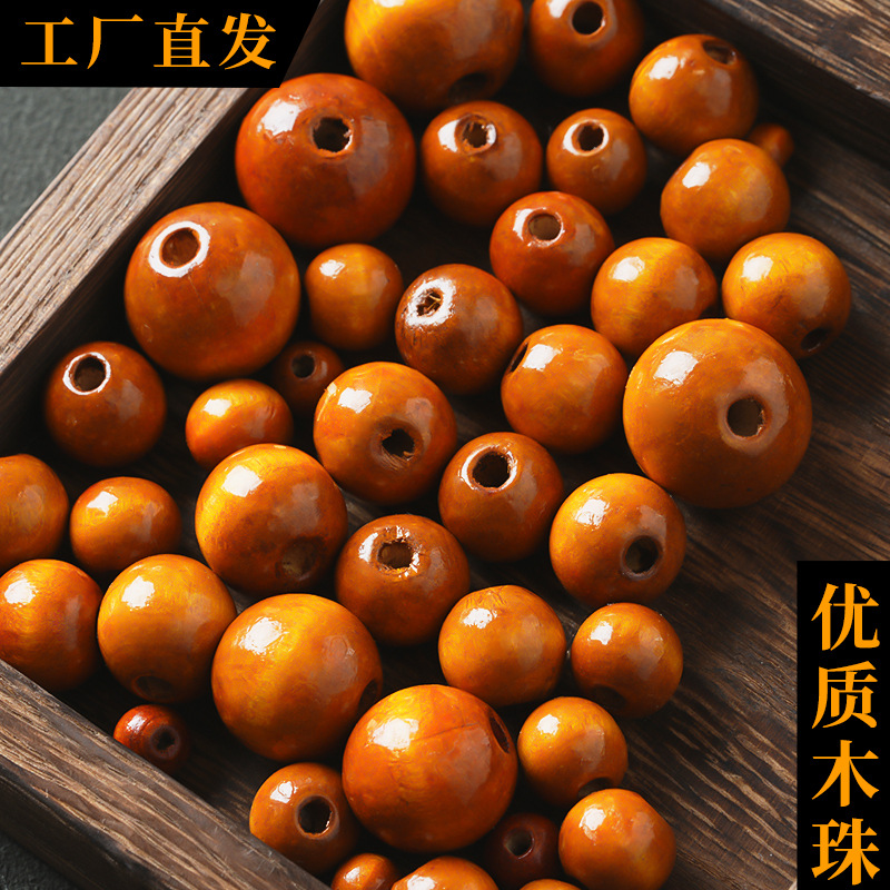天然禾木手工散珠 diy手工饰品配件实木珠子批发念珠项链手串散批