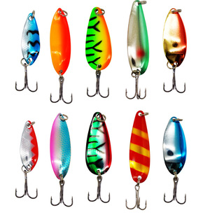 Export Color Spoon Type Luya Sequin Set Metal Iron Plate Rocker Bass Horse Mouth Fishing Bait False Bait Hard Bait