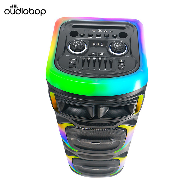 Altavoz Bluetooth inalámbrico transfronterizo de alta potencia doble de 12 pulgadas al aire libre baile cuadrado karaoke hogar Bluetooth audio subwoofer