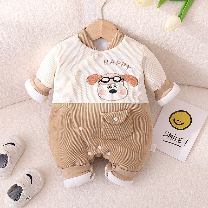 나비 옷 봄 점프 수트 슈퍼 귀여운 하얼빈 옷 120G 면 가을 옷 등반 옷 0-6 6 월 겨울