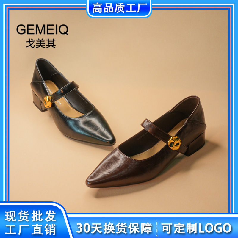 Gomeqi 新しいメリージェーンシューズ 2025 秋レトロフレンチスモールレザーシューズソフトソールローヒールシューズカジュアルレディースシューズ|undefined