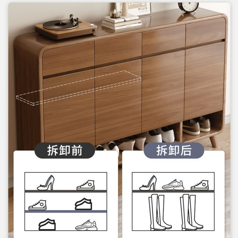 大容量实木色鞋柜门口家用入户楼道外玄关柜一体收纳储物新款鞋架|undefined