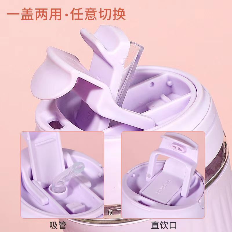新商品のマカロン色のグラスは携帯してお茶のコップを随行して、手持ちのストローの双飲のコーヒーカップの卸売りの贈り物を持ちます。|undefined